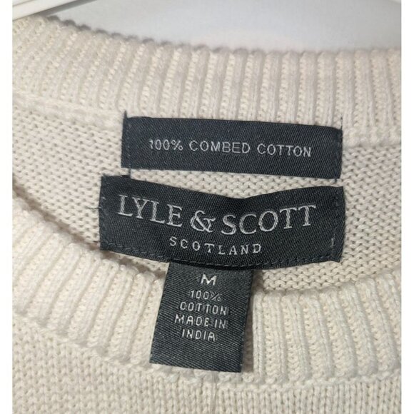 Lyle & Scott Scotland Men's 100% Combed Cotton Cream Sweater Medium - Picture 4 of 7